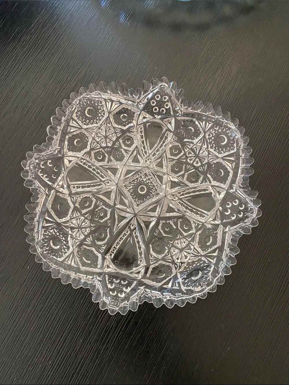 American Brilliant Period (ABP) clear glass dish